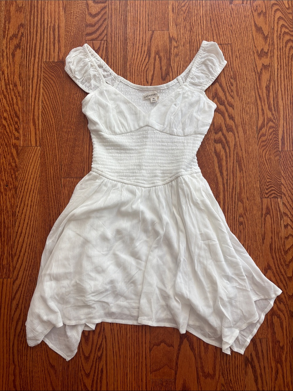 Aeropostale White Ruffled Summer Dress - Lightweight Casual